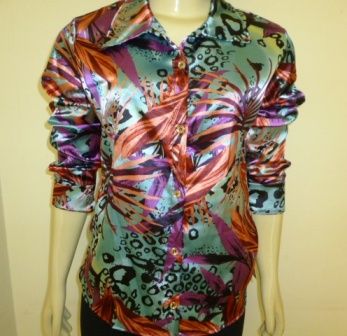 Camisa Social Feminina Aquarela